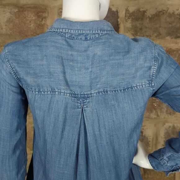 American Eagle Outfitter chambray‎ long sleeve blouse size XS - Picture 7 of 12